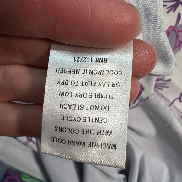 Rulon Reed Morgan Maxi Dress XS Green Purple Hibiscus Belt Sheath Resort - Picture 14 of 15